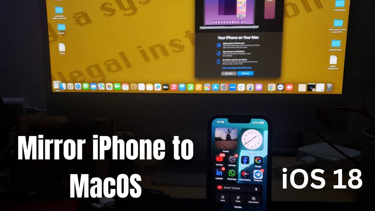 Mirror iPhone to MacOS iOS 18