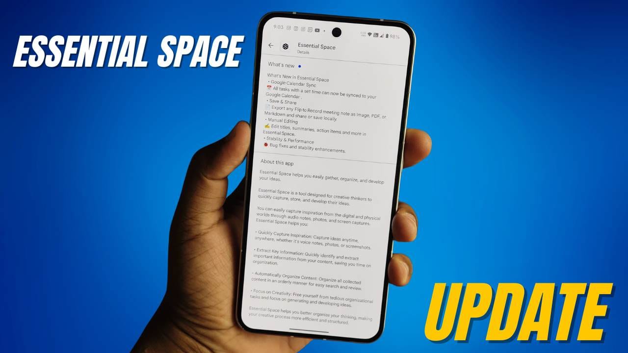 Essential Space App Update