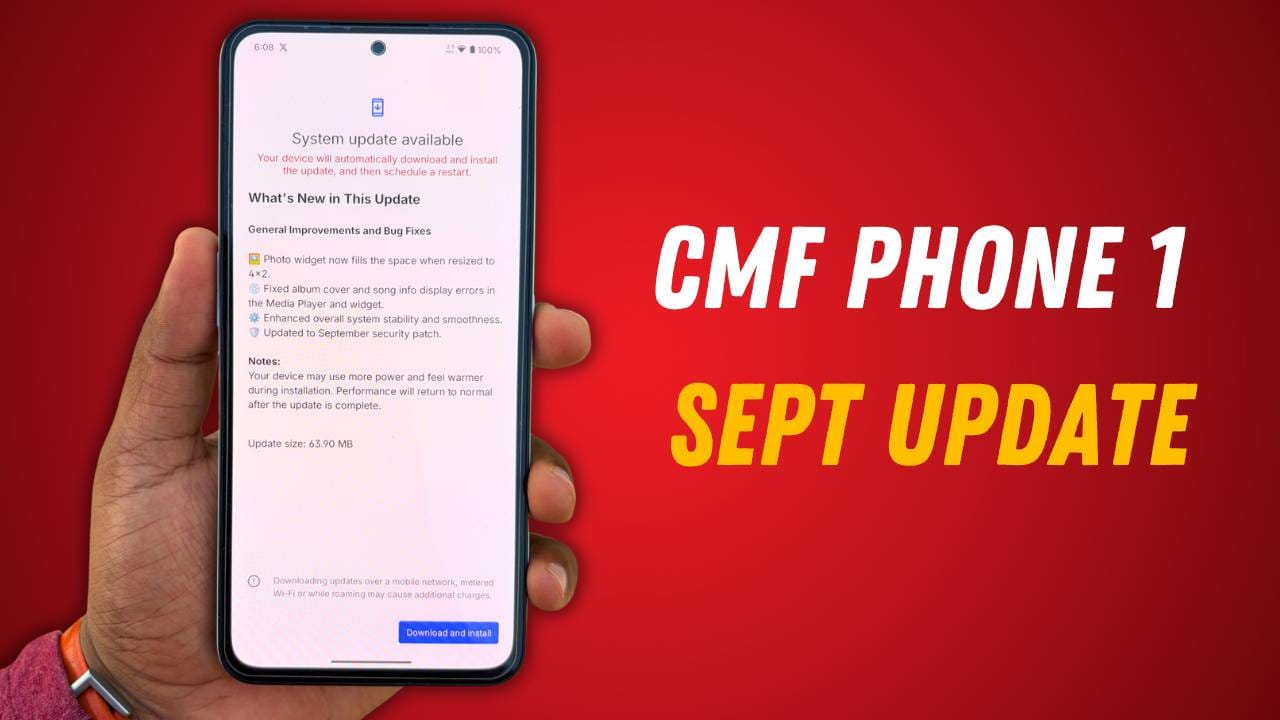 CMF Phone 1 September 2025 update