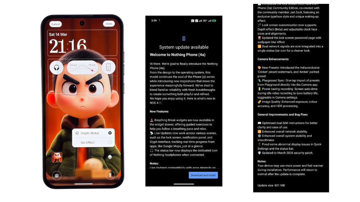 Nothing Phone 4a Nothing OS 4.1 March Update