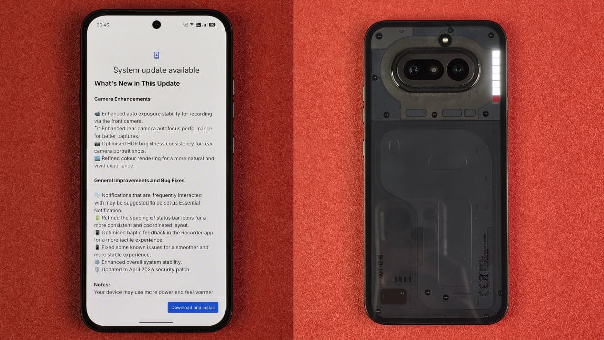 Nothing Phone 4a Nothing OS 4.1 April Update