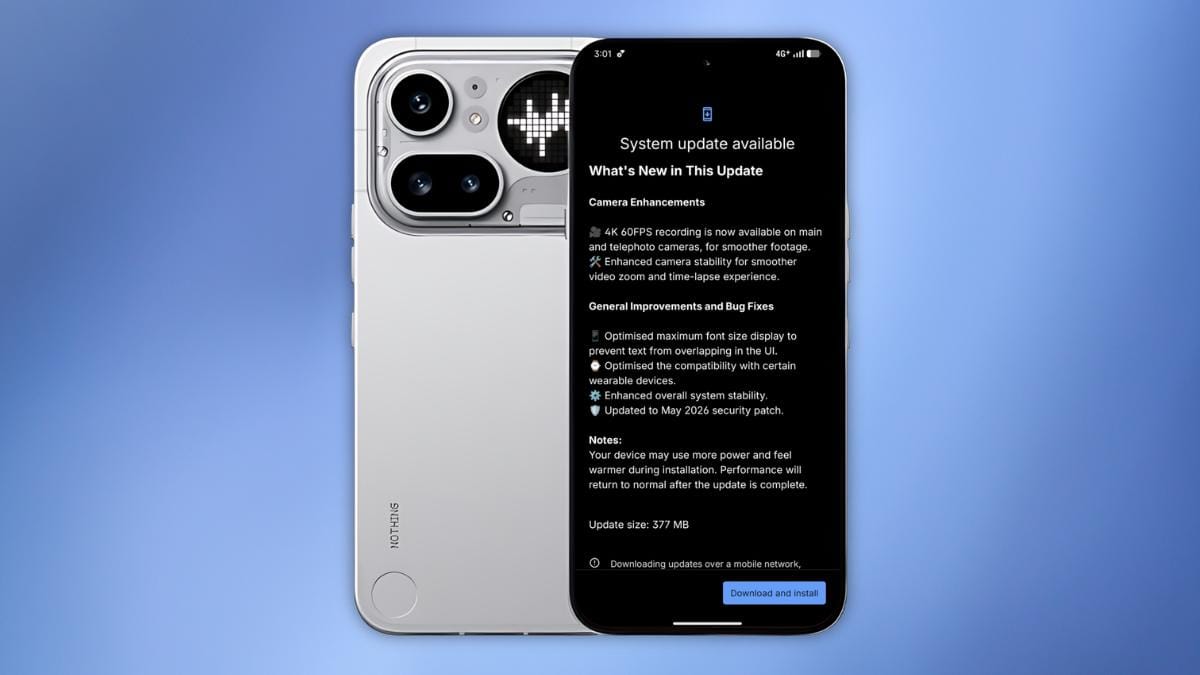 Nothing OS 4.1 May Update for Nothing Phone (4a) Pro