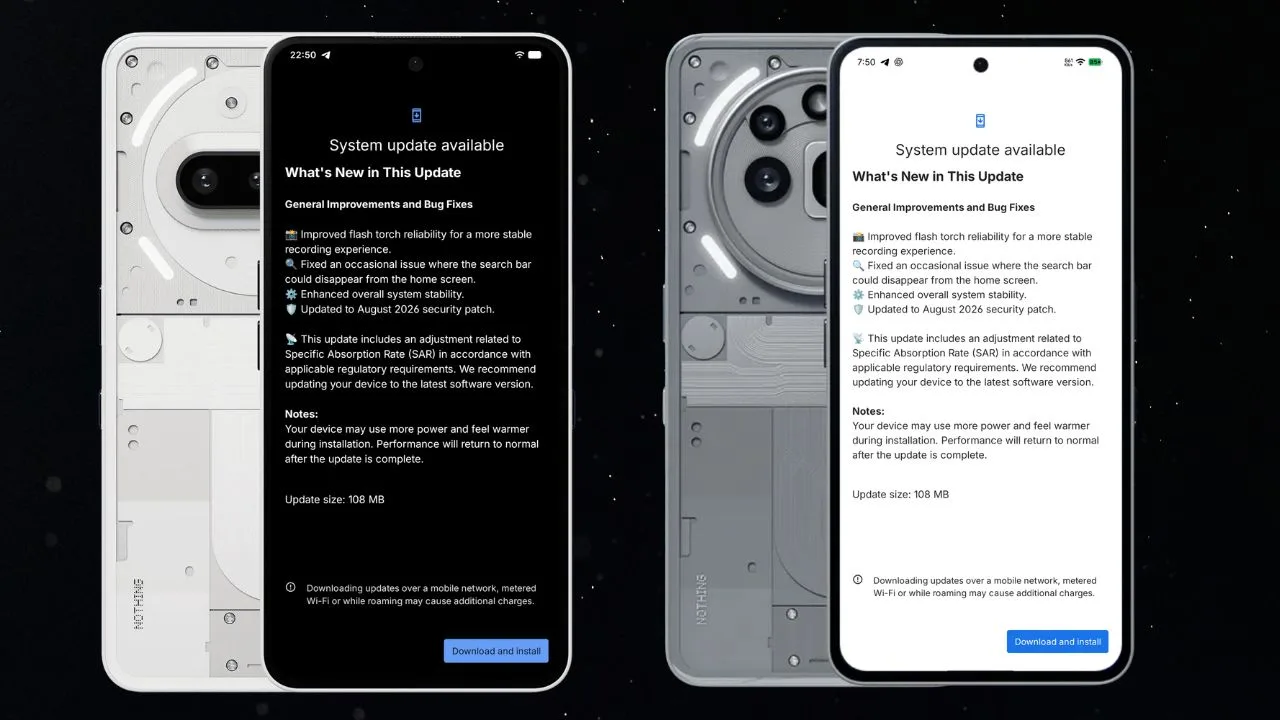 Nothing Phone 3a and Phone 3a Pro Nothing OS 4.1 August Update