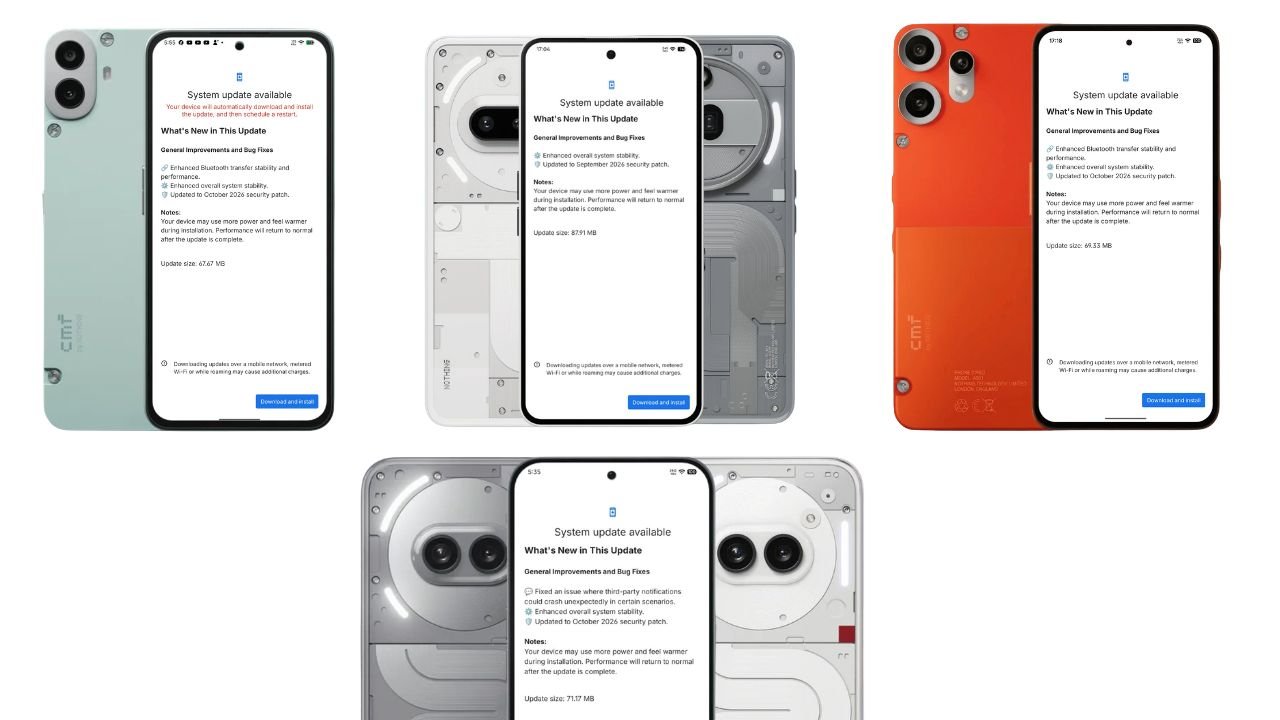 Nothing OS 4.1 september and October update