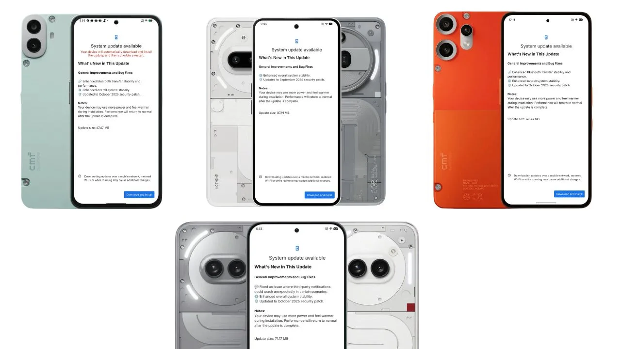 Nothing OS 4.1 september and October update